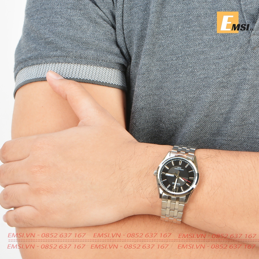 Đồng Hồ Casio Cặp Đôi MTP-1335D-1AVDF & LTP-1335D-1AVDF Dây Kim Loại, Size mặt Nam 41,5mm & 30mm EMSI.VN