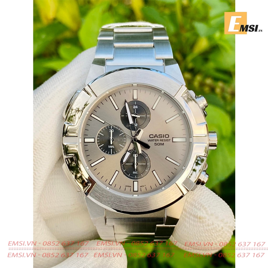 Casio MTP-E501D-8A - Đồng Hồ Nam - Pin / Quartz - Kính Khoáng - Size Mặt 44mm EMSI.VN