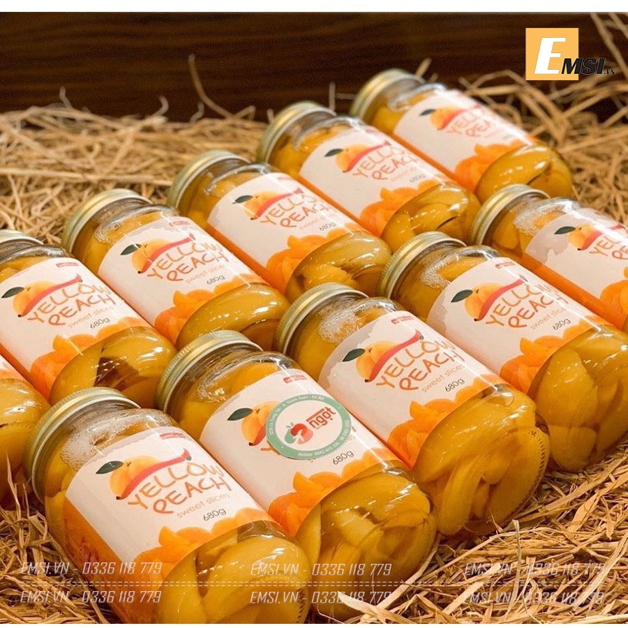Đào vàng ngâm Hàn Quốc Yellow Peach hủ 680gr