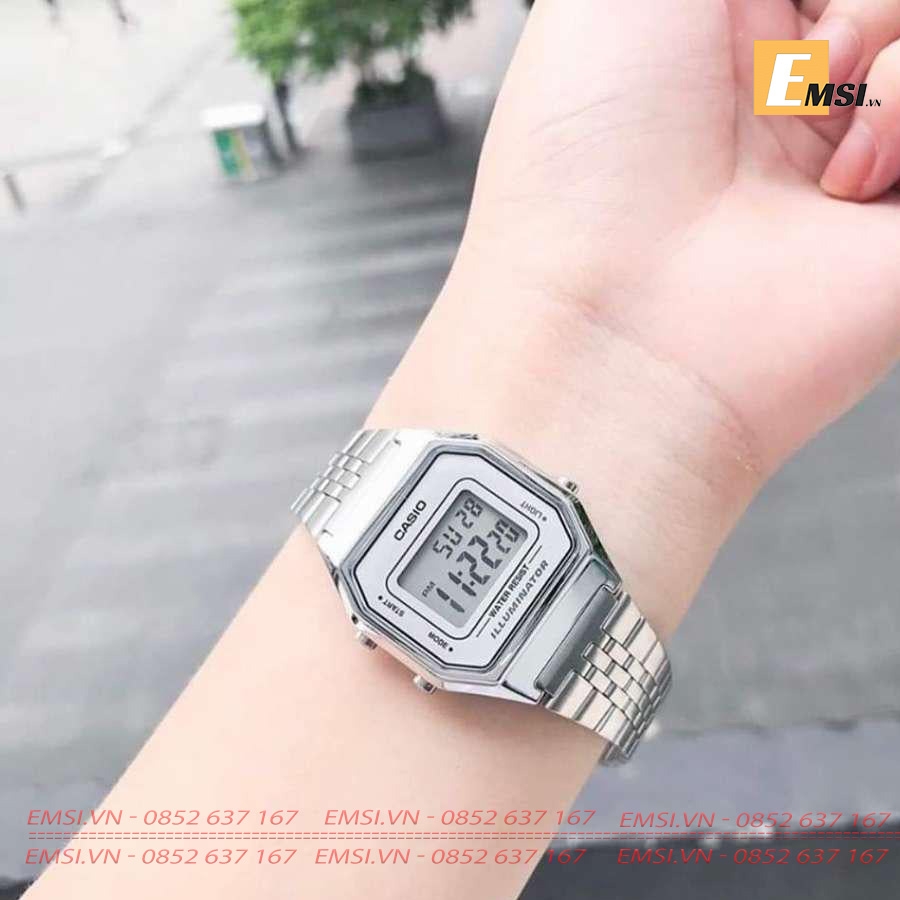 Đồng hồ nữ Casio LA680WA-7D - Kính nhựa - Đồng hồ điện tử - Size mặt 28.5mm EMSI.VN