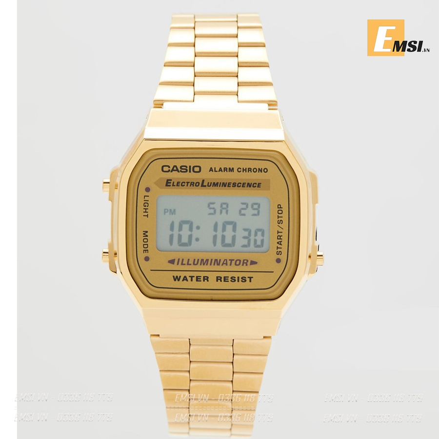 Đồng hồ Casio Nam A168WG-9WDF - 36mm Unisex - Kính Nhựa - Emsi.vn