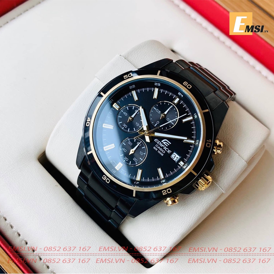 Casio Edifice EFR-526BK-1A9 - Đồng Hồ Nam - Pin / Quartz - Kính Khoáng - Size Mặt 43.8mm EMSI.VN
