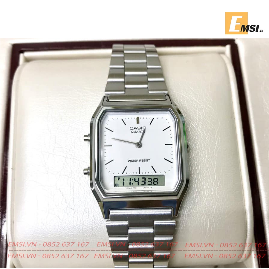 Casio AQ-230A-7D - Đồng Hồ Unisex - Điện Tử - Size Mặt 29.8mm - Kính Nhựa EMSI.VN