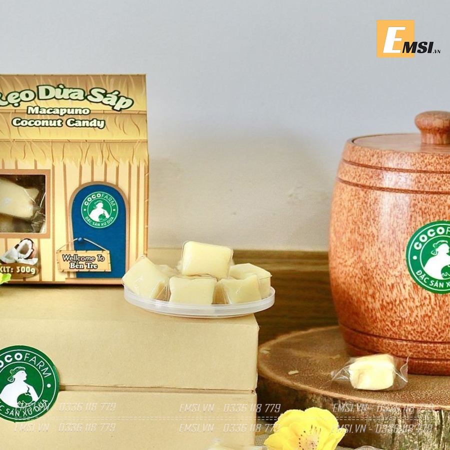 Đặc sản: Kẹo dừa sáp hộp ngôi nhà miền tây 300gr