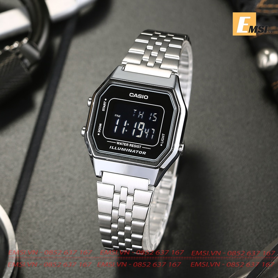 Đồng hồ nữ Casio LA680WA-1B - Kính nhựa - Đồng hồ điện tử - Size mặt 28.5mm EMSI.VN