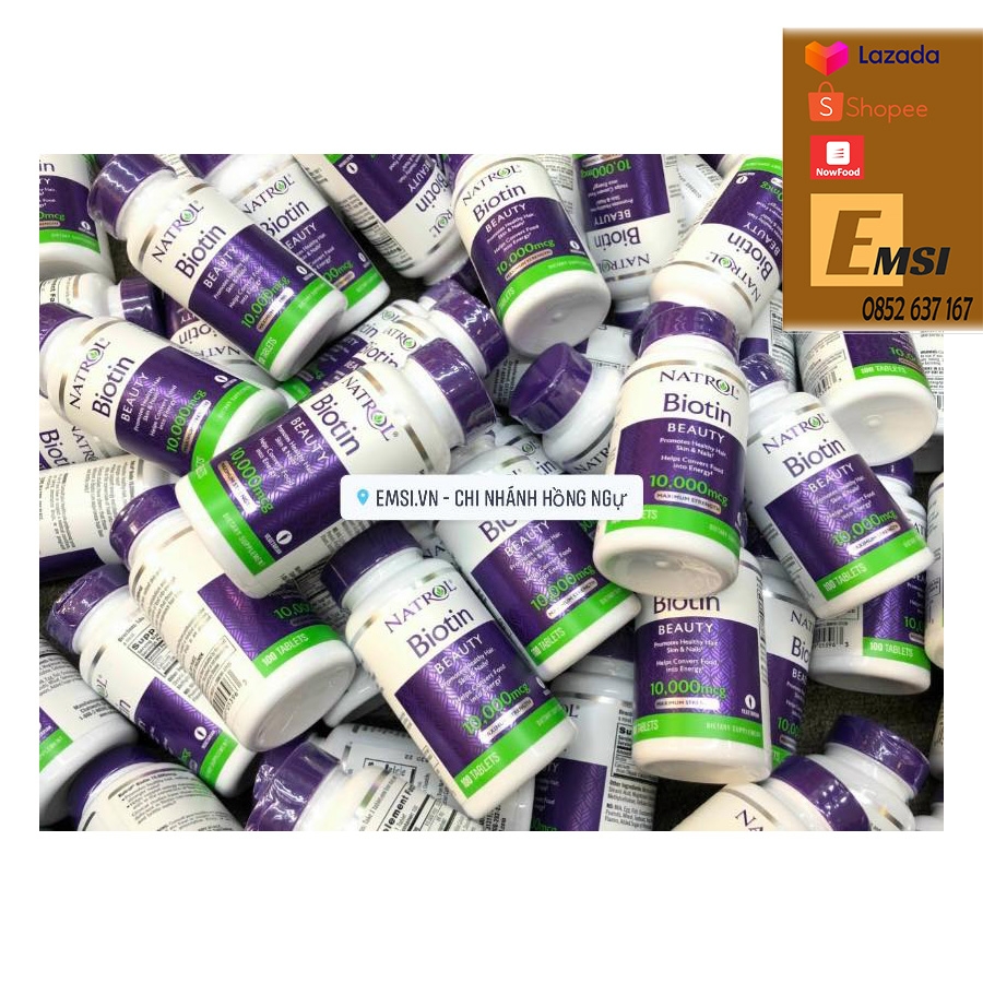 Natrol Viên Uống Mọc Tóc Biotin 10000 Mcg 100 Viên