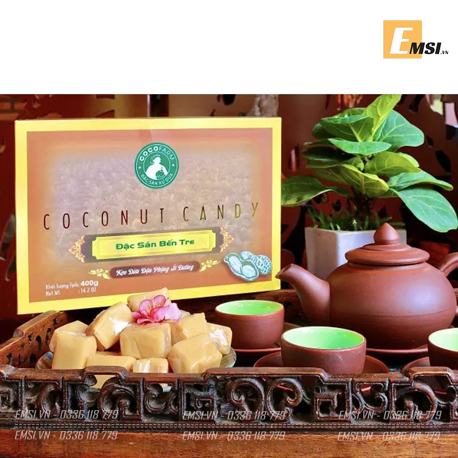 Đặc sản: Kẹo dừa nguyên chất với 4 hương vị ít đường hộp 400gr