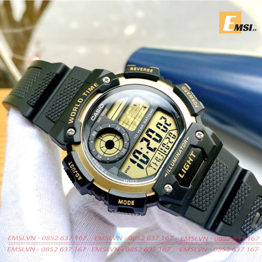 Casio AE-1400WH-9A - Kính nhựa - Đồng hồ nam - Điện Tử - Size mặt 51.4mm EMSI.VN