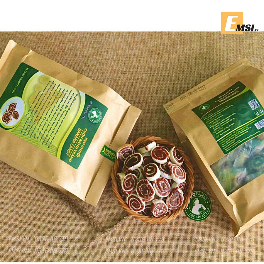Đặc sản: Kẹo chuối cuộn bánh tráng Cocofarm