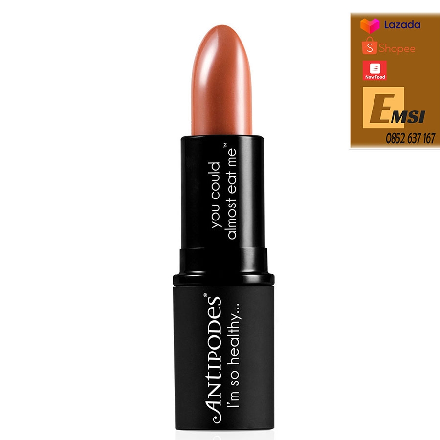 Antipodes Son Môi Thiên Nhiên Màu #3 Nâu Socola Antipodes Lipstick Queenstown Hot Chocolate 415 4g