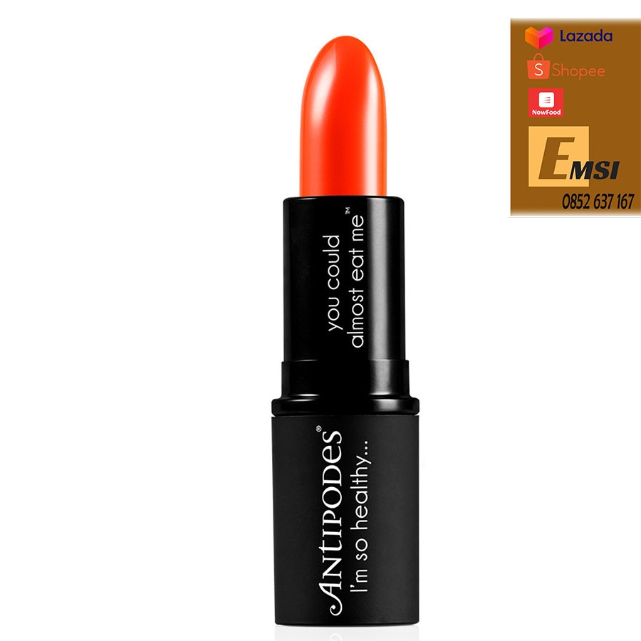 Antipodes Son Môi Thiên Nhiên Màu #5 Cam Tươi Antipodes Lipstick Piha Beach Tangerine 425 4g