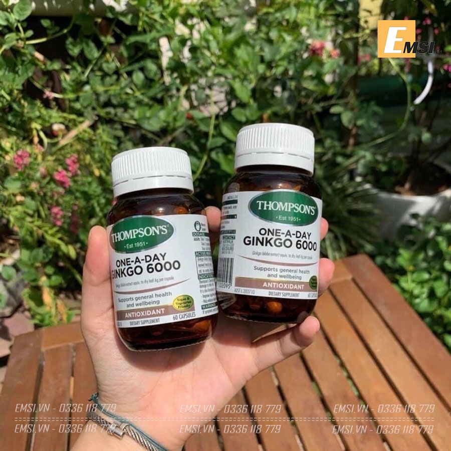 Thực phẩm chức năng Viên tuần hoàn máu não Thompson’s Ginkgo 6000mg 60 viên