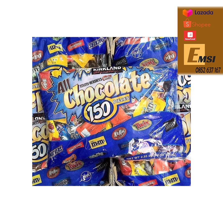 Kẹo Socola tổng hợp All Chocolate 150 Pieces 2.55kg của Mỹ