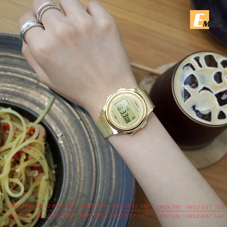 A171WEMG-9A | Đồng Hồ Casio | Điện Tử Cổ Điển | Dây Kim Loại Mạ Vàng | Chống Nước | Pin 7 Năm - Emsi.vn