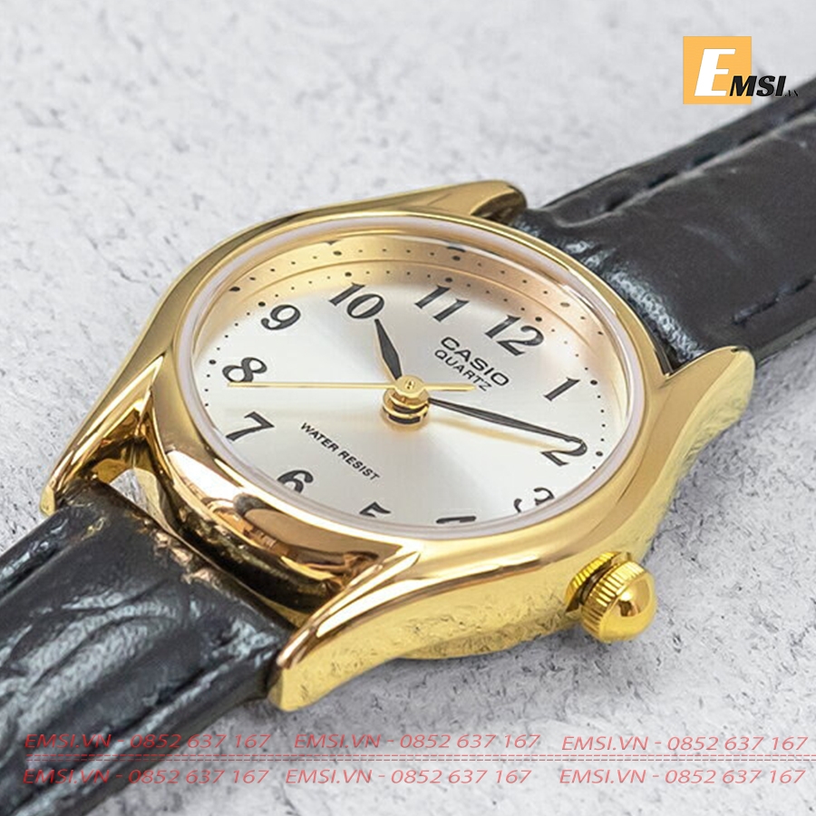 Đồng hồ Casio LTP-1094Q-7B2R dây da màu đen - Mặt số viền mạ vàng - Emsi.vn