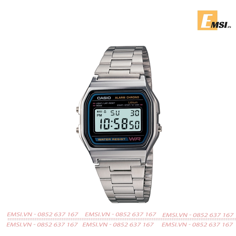 Casio A158WA-1D - Đồng Hồ Unisex - Điện Tử - Kính Nhựa - Size Mặt 36mm EMSI.VN