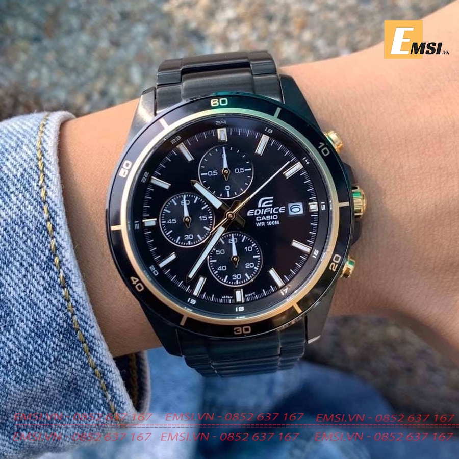 Casio Edifice EFR-526BK-1A9 - Đồng Hồ Nam - Pin / Quartz - Kính Khoáng - Size Mặt 43.8mm EMSI.VN