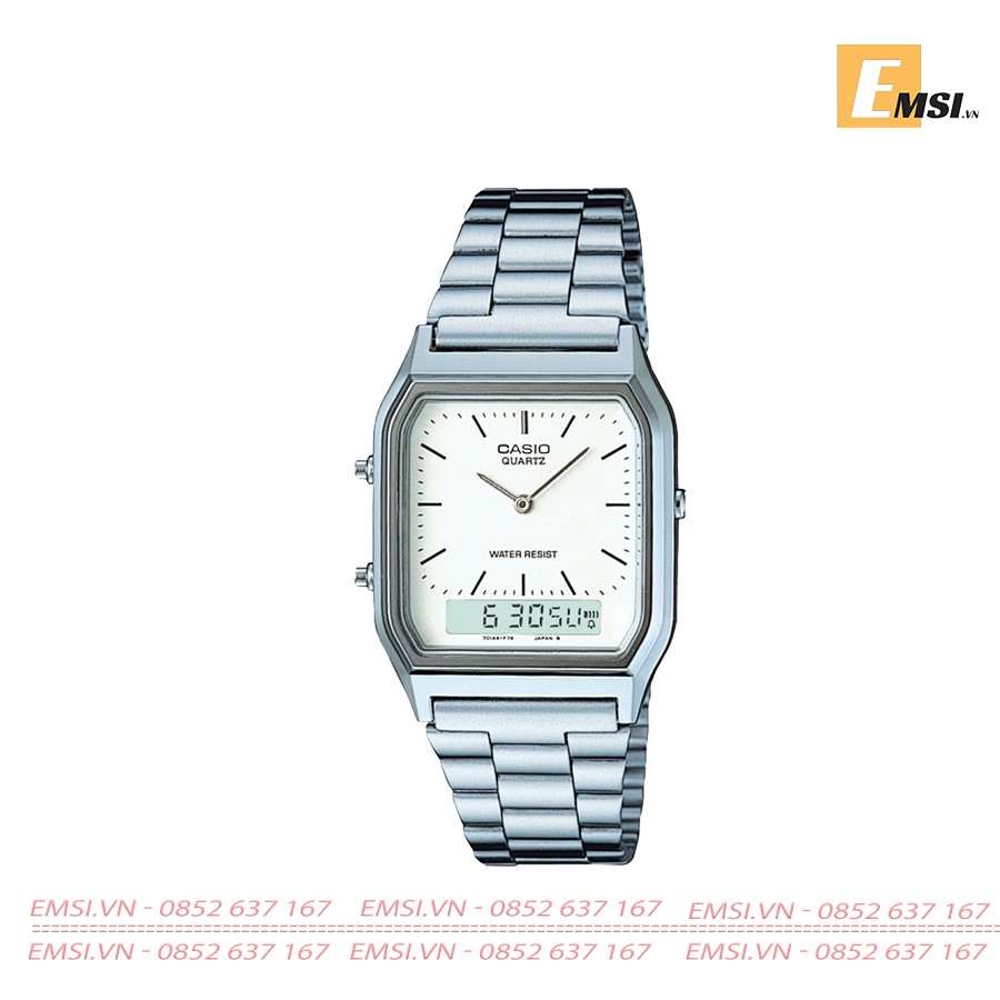 Casio AQ-230A-7D - Đồng Hồ Unisex - Điện Tử - Size Mặt 29.8mm - Kính Nhựa EMSI.VN