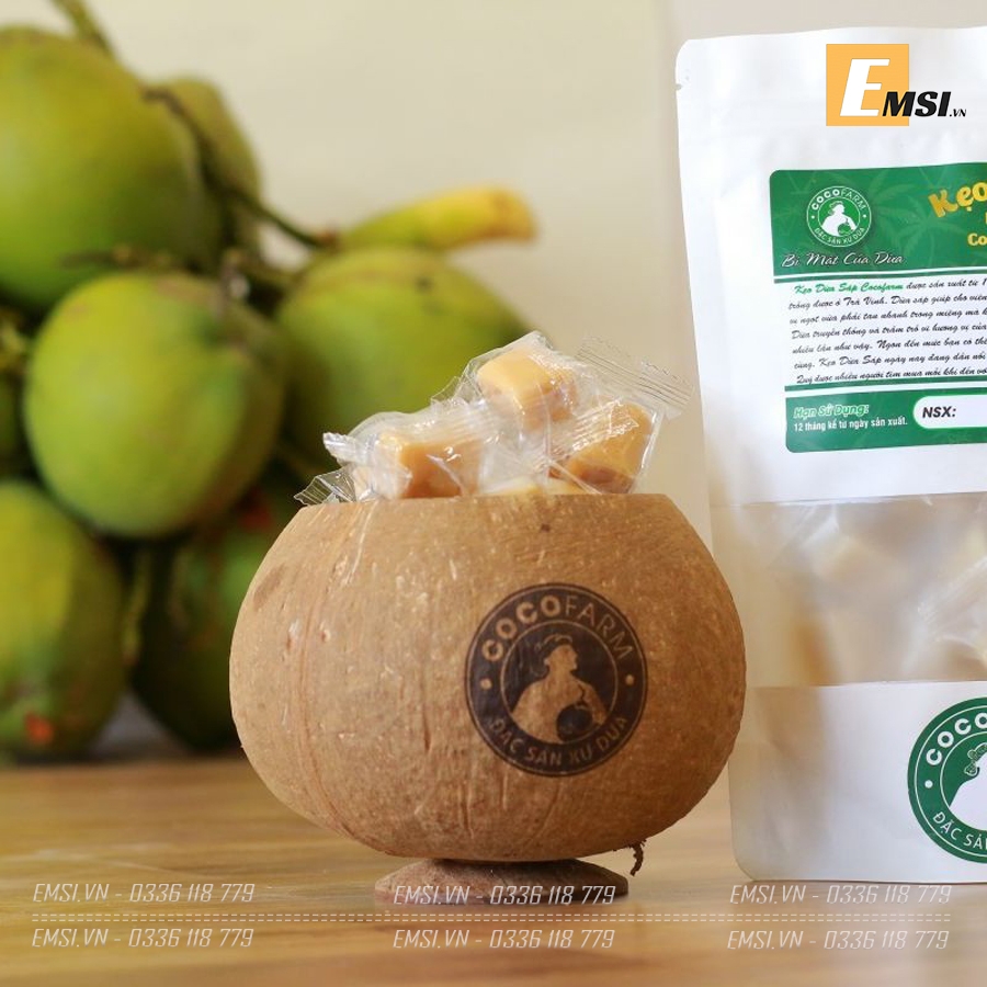 Đặc sản: Kẹo dừa sáp bịch zip 180g