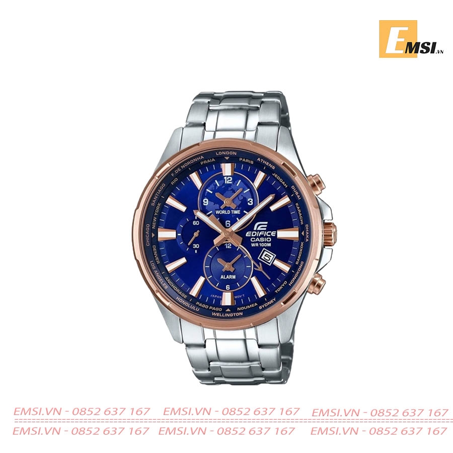 Casio Edifice EFR-304PG-2A - Đồng Hồ Nam - Pin/Quartz - Size Mặt 45mm - Kính Khoáng EMSI.VN