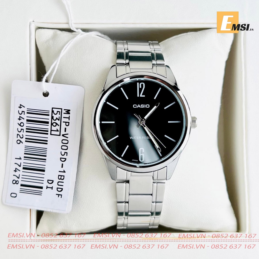 Casio MTP-V005D-1B - Kính khoáng - Đồng hồ nam - Pin / Quartz - Size mặt 40mm EMSI.VN