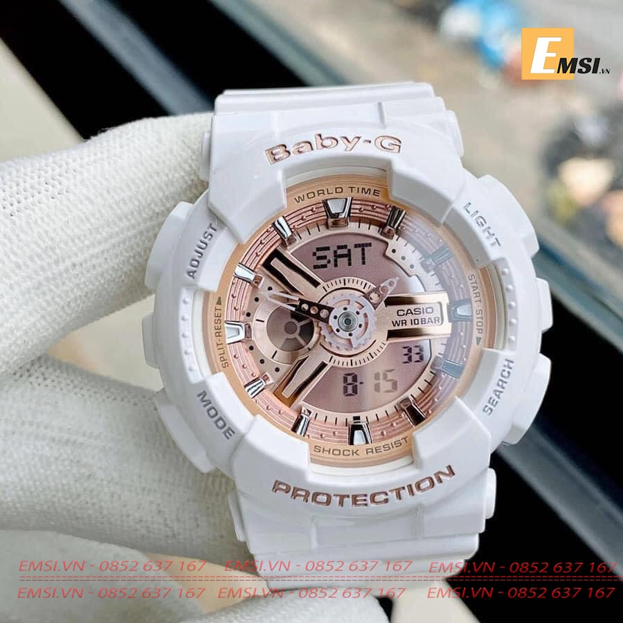 Baby-G BA-110-7A1DR - Đồng Hồ Nữ - Điện Tử - Kính Khoáng - Size Mặt 43.5mm EMSI.VN