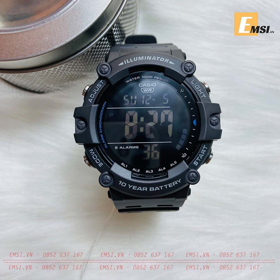Casio AE-1500WH-1AVDF - Đồng Hồ Nam - Điện Tử - Kính Nhựa - Size Mặt 51mm - Bảo Hành 5 Năm - Chính Hãng - Emsi.vn