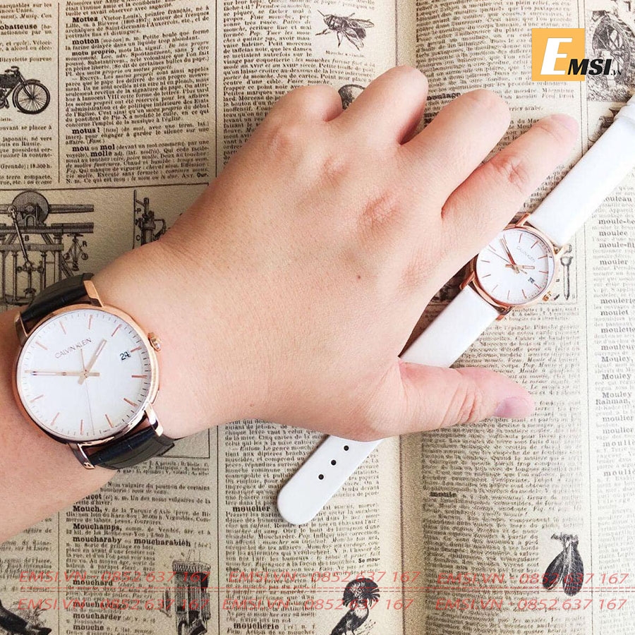 Đồng hồ đôi dây da calvin klein K9H236L6 (NAM) - K9H216C6 (NỮ) - Emsi.vn