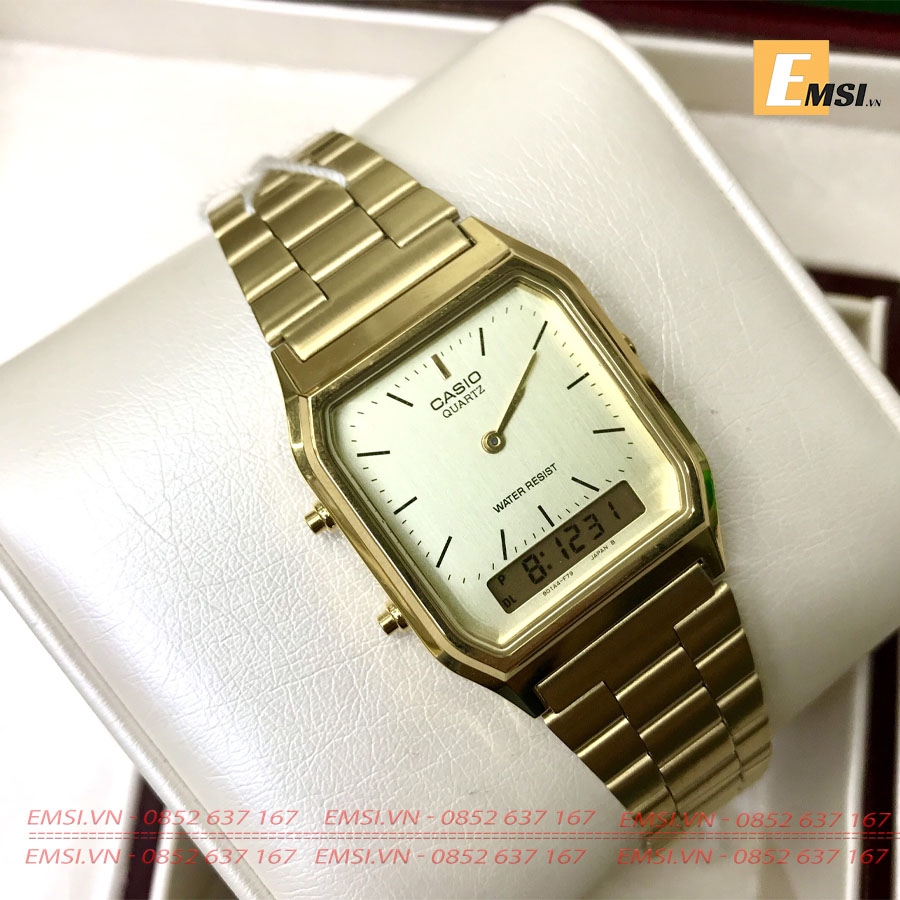 Casio AQ-230GA-9D - Đồng hồ Unisex - Điện Tử - Size mặt 29.8mm - Kính nhựa EMSI.VN