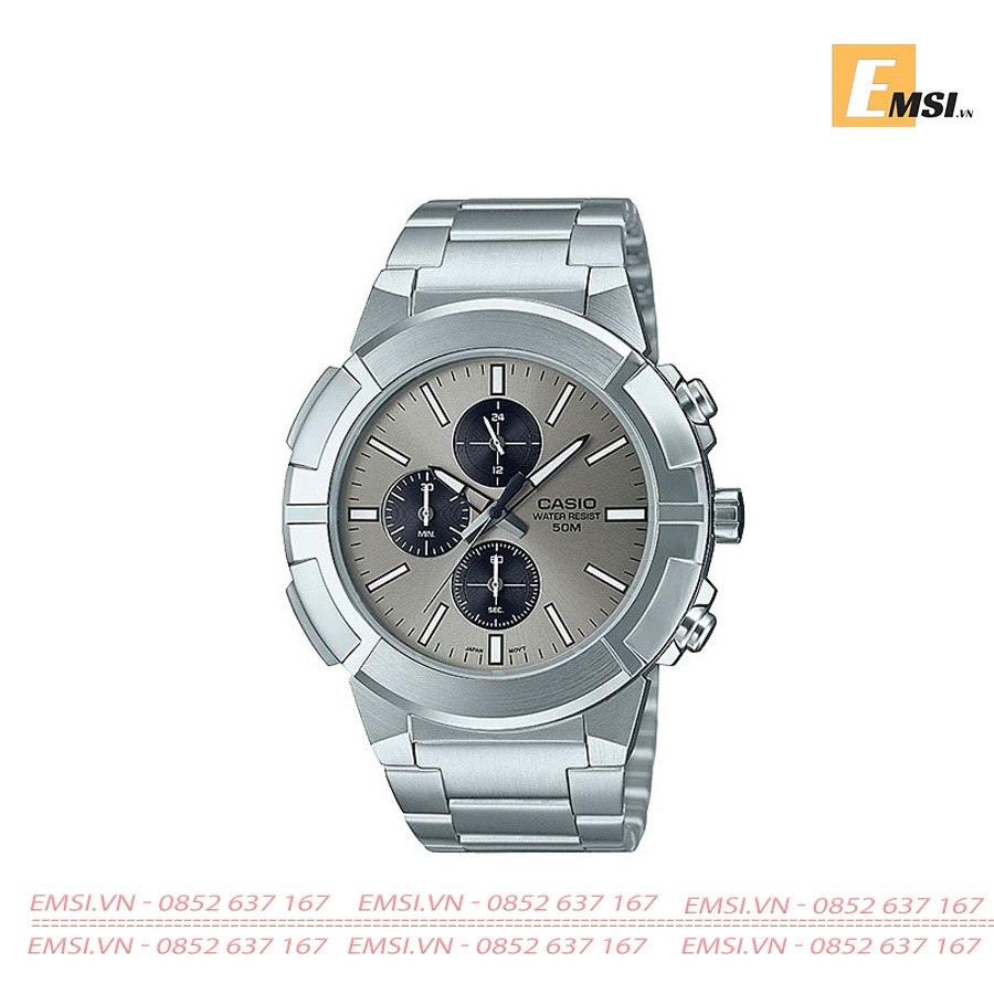 Casio MTP-E501D-8A - Đồng Hồ Nam - Pin / Quartz - Kính Khoáng - Size Mặt 44mm EMSI.VN