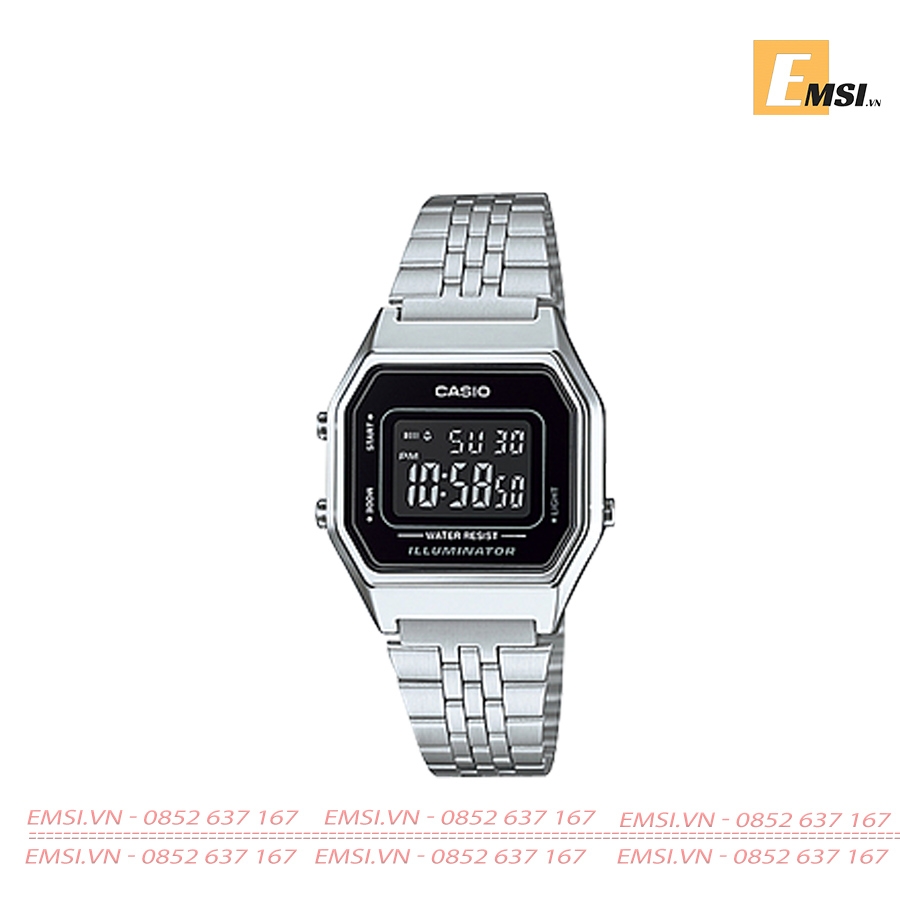 Đồng hồ nữ Casio LA680WA-1B - Kính nhựa - Đồng hồ điện tử - Size mặt 28.5mm EMSI.VN