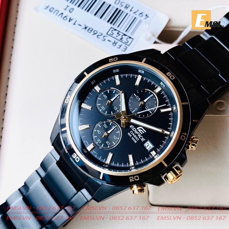 Casio Edifice EFR-526BK-1A9 - Đồng Hồ Nam - Pin / Quartz - Kính Khoáng - Size Mặt 43.8mm EMSI.VN