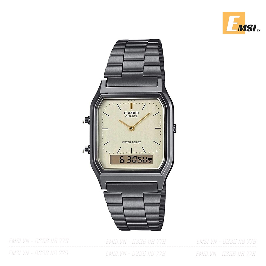 Casio AQ-230GG-9A - Đồng Hồ Unisex - Pin/Quartz - Size Mặt 30mm - Kính Nhựa - Bảo Hành 5 Năm