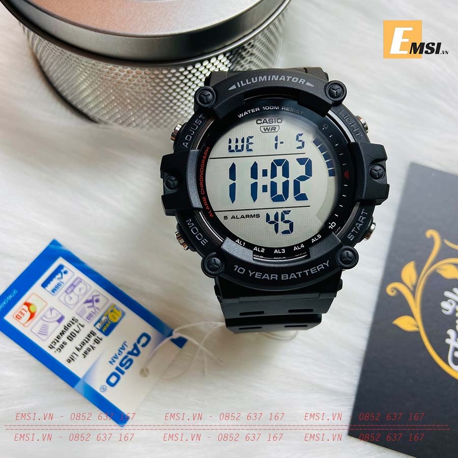 Casio AE-1500WH-1AVDF - Đồng Hồ Nam - Điện Tử - Kính Nhựa - Size Mặt 51mm - Bảo Hành 5 Năm - Chính Hãng - Emsi.vn