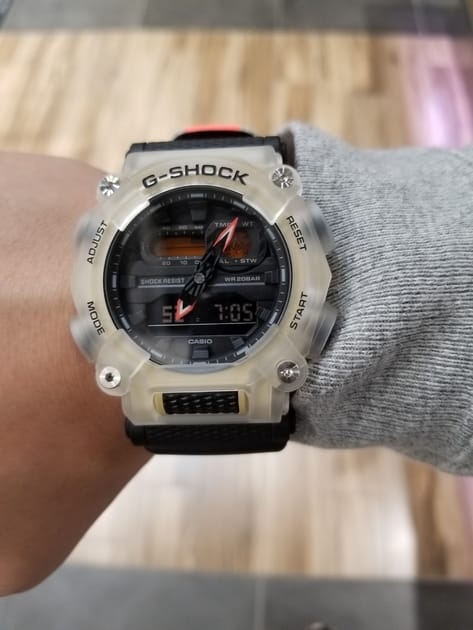 GA-900TS-4 | Đồng Hồ Casio | G-Shock | Nam | Dây Vải | Vỏ Trong Suốt | Chống Nước WR20BAR - Emsi.vn