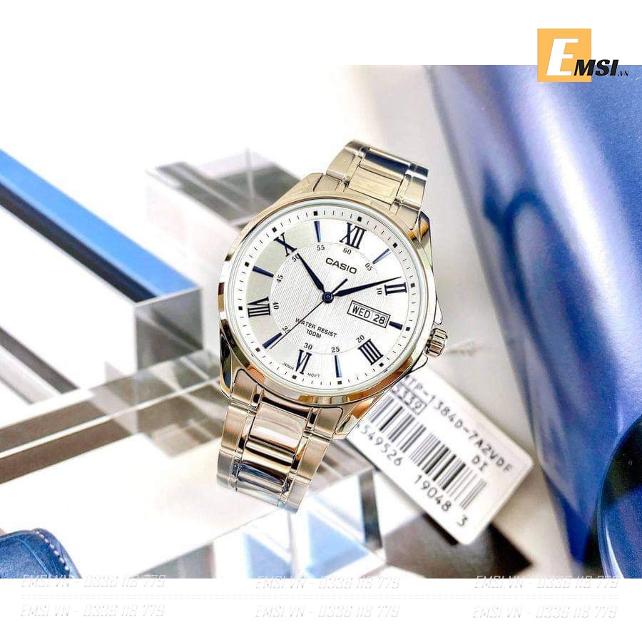 Đồng hồ Nam Casio MTP-1384D-7A2 - Dây Kim Loại – Quartz – 10ATM - Emsi.vn chính hãng