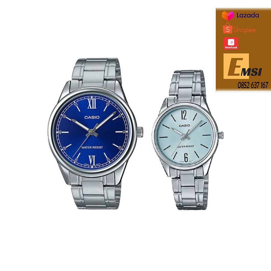 Đồng hồ Casio đôi MTP-V005D-2B1 & LTP-V005D-2B3