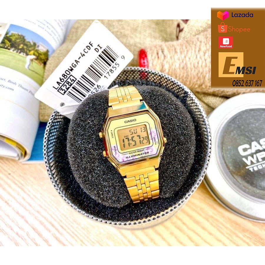 Casio LA680WGA-4CDF - Đồng hồ nữ - Pin / Quartz - Size mặt 29mm - Kính nhựa - Bảo Hành 5 Năm - Chính Hãng  - Emsi.vn