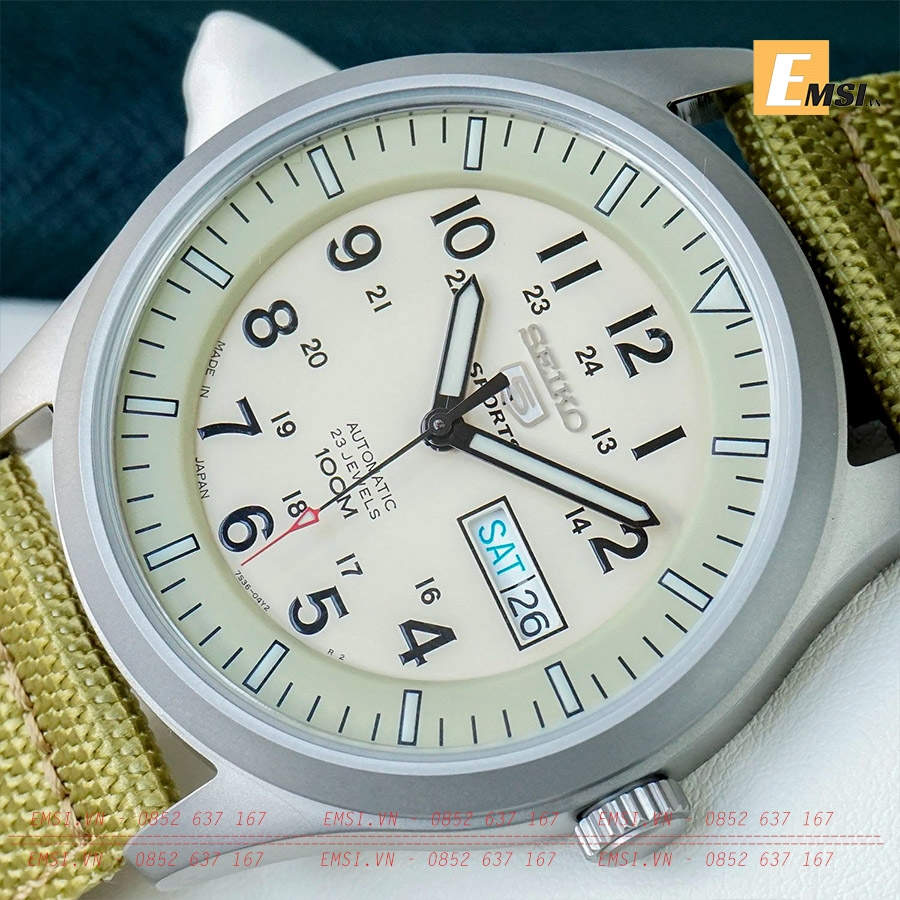 Đồng hồ Seiko 5 quân đội SNZG07J1  made in Japan size 42 mm - Emsi.vn