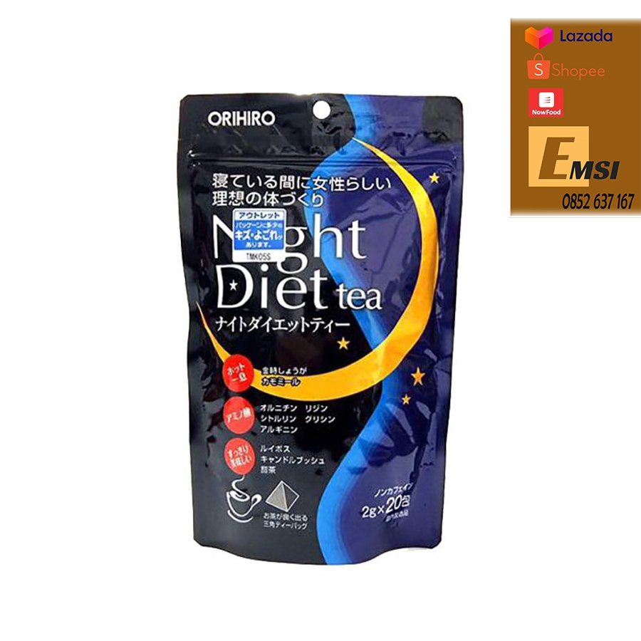 Orihiro Trà Giảm Cân Night Diet Tea 24 Gói