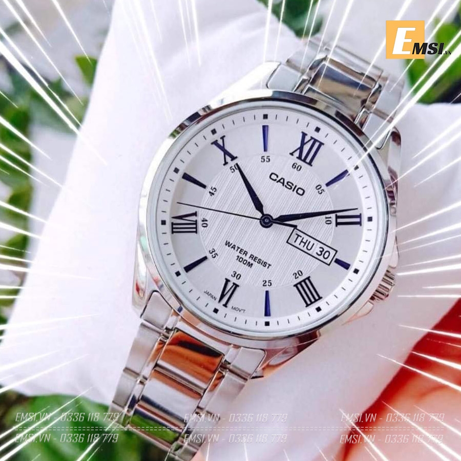 Đồng hồ Nam Casio MTP-1384D-7A2 - Dây Kim Loại – Quartz – 10ATM - Emsi.vn chính hãng