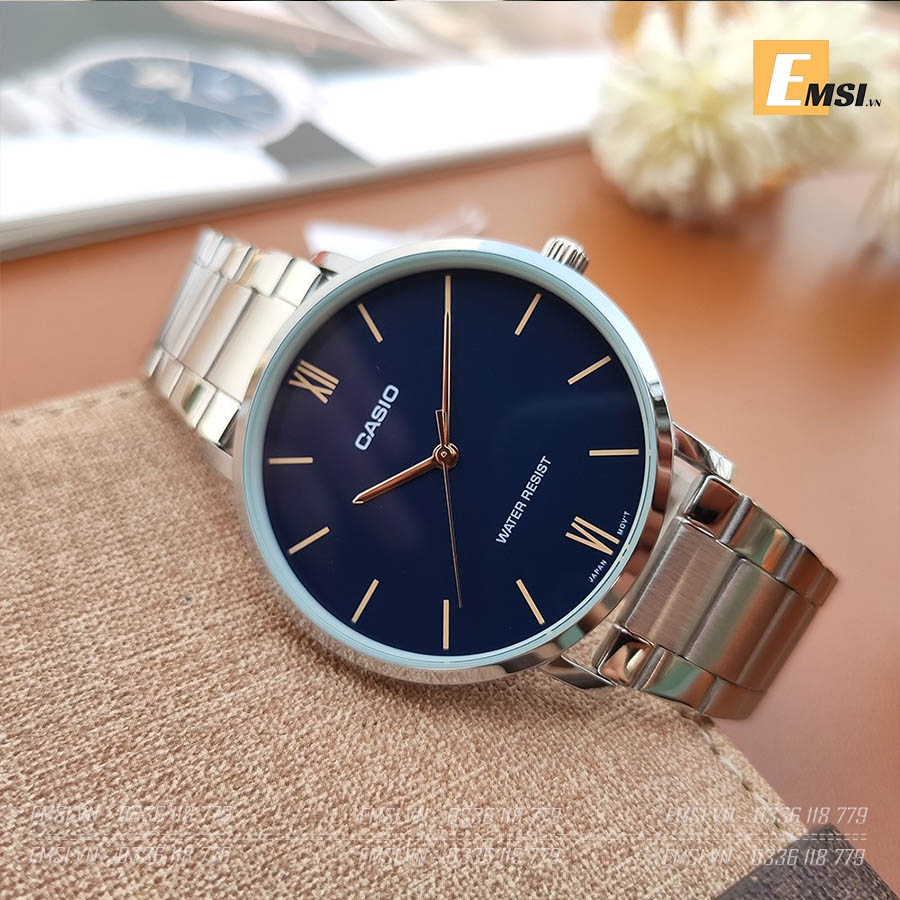 Đồng Hồ Nam Casio MTP-VT01D-2BUDF Dây Kim Loại