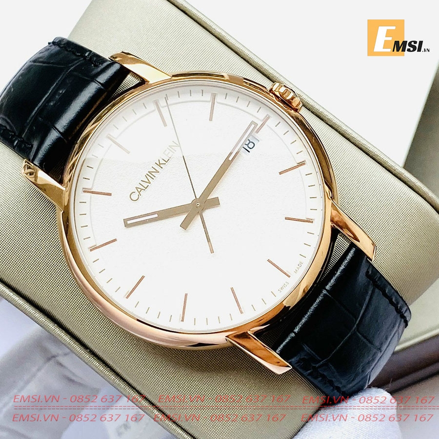 Đồng hồ đôi dây da calvin klein K9H236L6 (NAM) - K9H216C6 (NỮ) - Emsi.vn