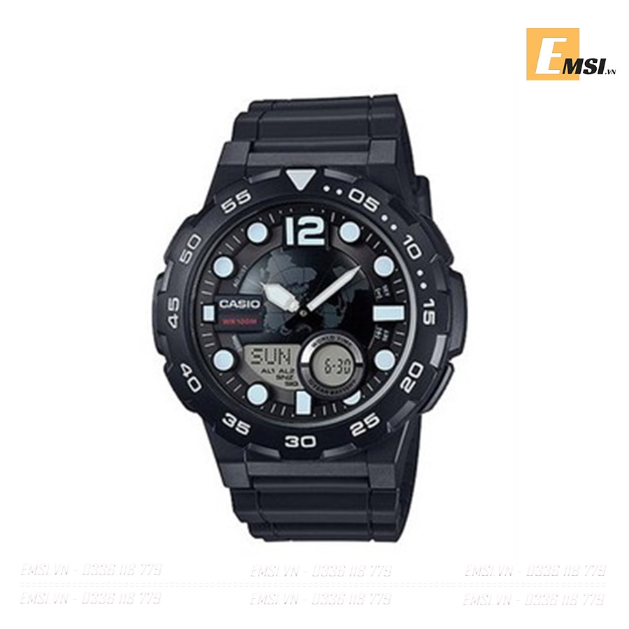 Casio AEQ-100W-1A - Đồng Hồ Nam - Điện Tử - Kính Nhựa - Size Mặt 48mm - Bảo Hành 5 Năm - Chính Hãng -Emsi.vn