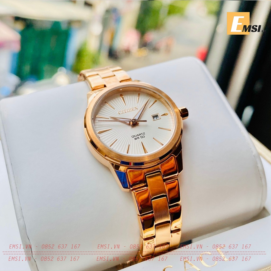Đồng hồ citizen nữ eu6073-53a dây thép không gỉ 28mm