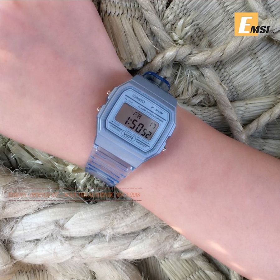 Casio F-91WS-2DF - Đồng Hồ Nữ - Pin / Quartz - Kính Khoáng - Size Mặt 35mm - Bảo Hành 5 Năm - Chính Hãng