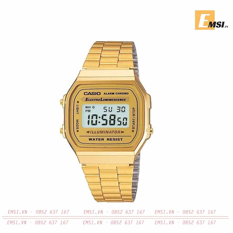 Đồng hồ Casio Nam A168WG-9WDF - 36mm Unisex - Kính Nhựa - Emsi.vn
