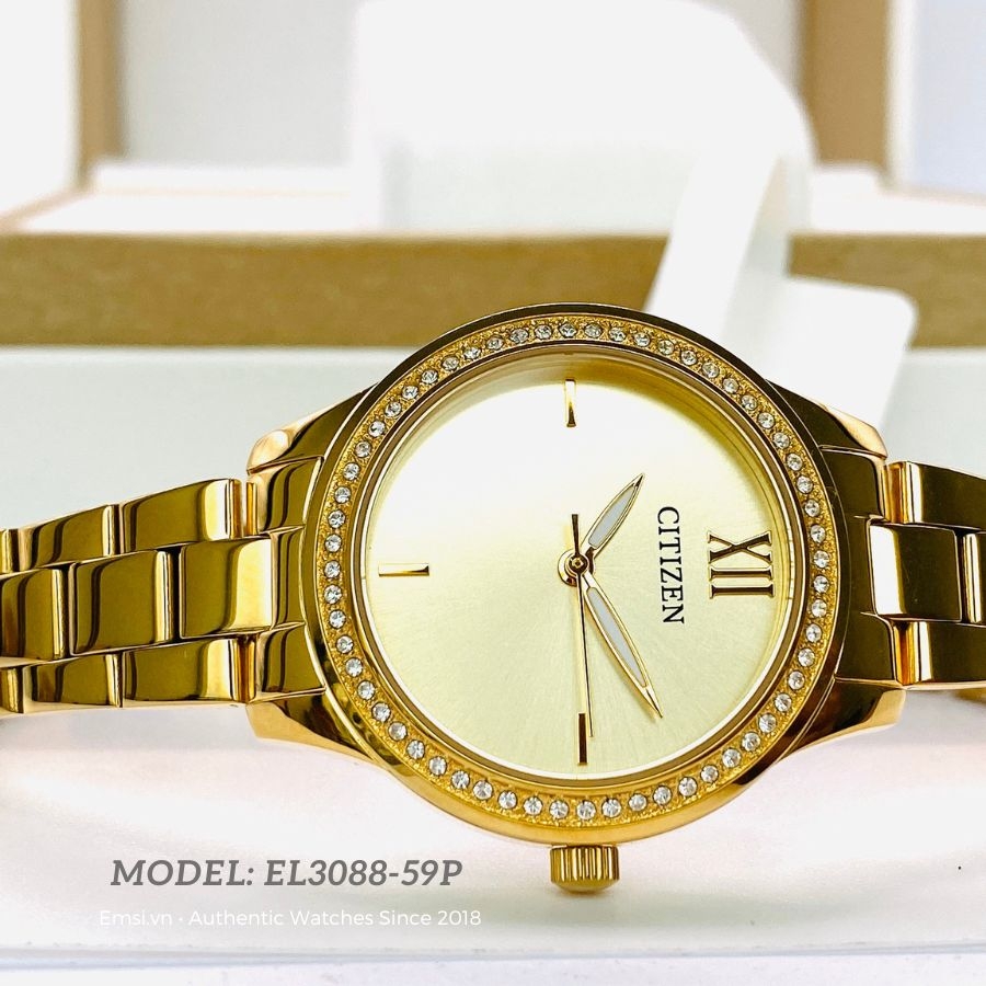 Citizen EL3088-59P - Đồng Hồ Nữ - Eco Drive - Kính Khoáng - Size Mặt 35mm - Bảo Hành 5 Năm - Chính Hãng