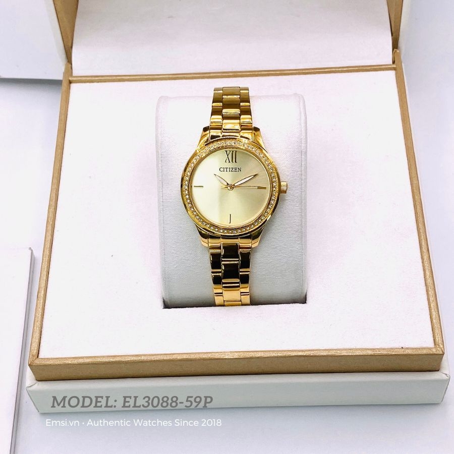 Citizen EL3088-59P - Đồng Hồ Nữ - Eco Drive - Kính Khoáng - Size Mặt 35mm - Bảo Hành 5 Năm - Chính Hãng