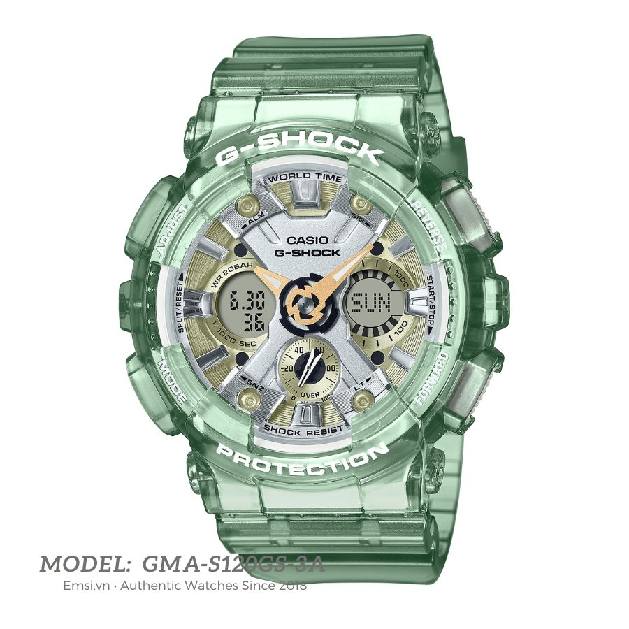 G-Shock GMA-S120GS-3ADR - Đồng Hồ Nam - Pin / Quartz - Kính Khoáng - Size Mặt 46mm - Bảo Hành 5 Năm - Chính Hãng